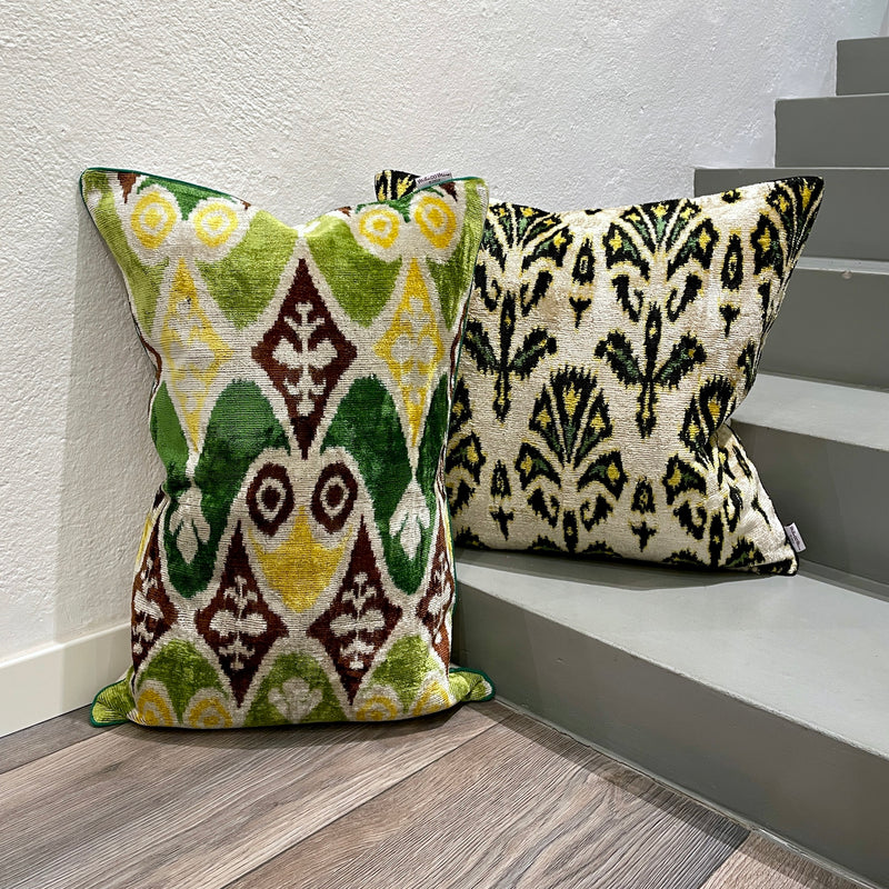 Designer Velvet Ikat Cushion Tulum Vibes 