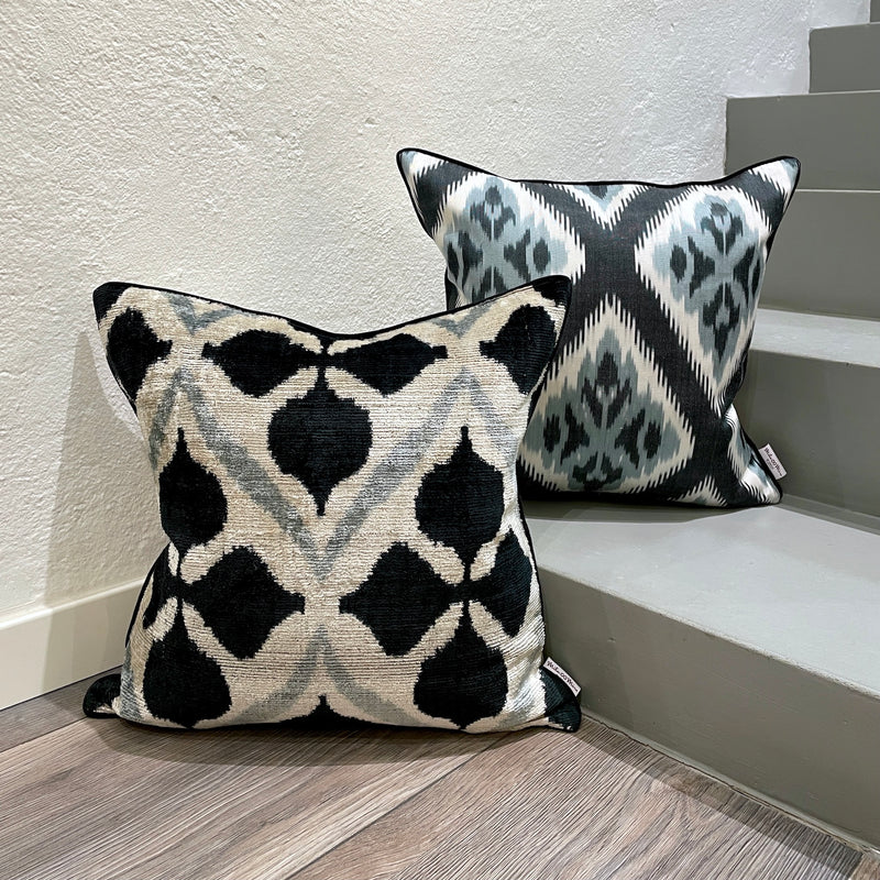 Velvet Ikat Cushion Spade | with  Mila∞Miro other variant cushion 