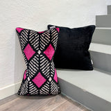  Velvet Ikat Pillow Chique | with  Velvet Ikat cushion black