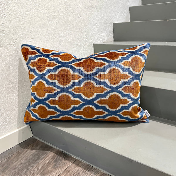 Velvet Ikat Pillow Riad | Front angle view