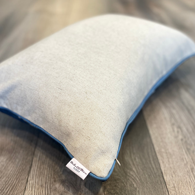 Velvet Ikat Pillow Oxygen  | Backside view