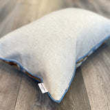Velvet Ikat Pillow Arabesque Blue |Backside view