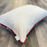 Velvet Ikat Pillow Arabesque Red | Backside view