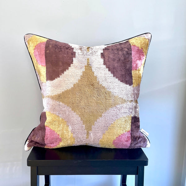 Velvet Ikat Cushion Gold Star |