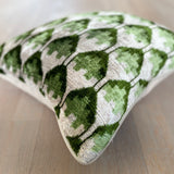 Velvet Ikat Cushion Green Energy |  