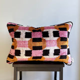 Velvet Ikat Pillow Candy  | Front angle view