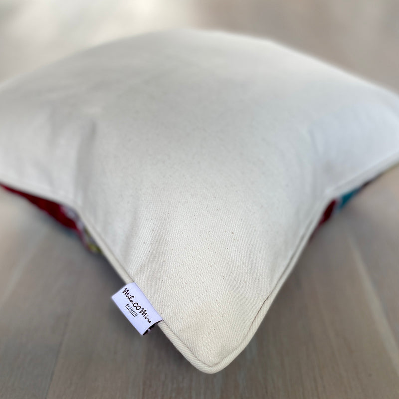 Velvet Ikat Cushion Decadence | Backside view