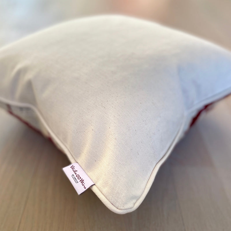 Velvet Ikat Cushion Xmas | Backside view