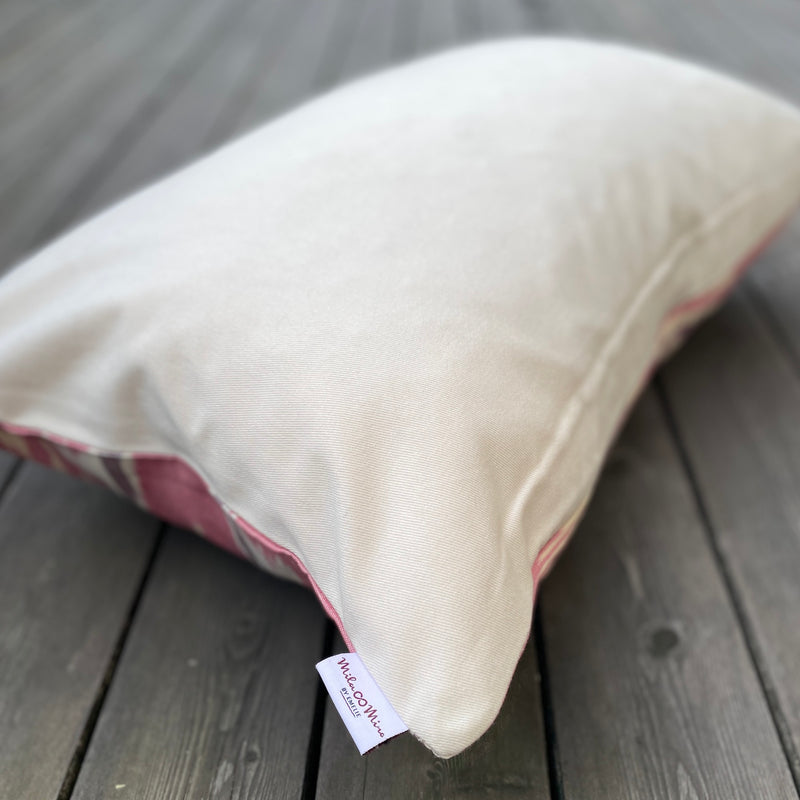 Cotton Ikat Pillow Pastel Pink  | Backside view