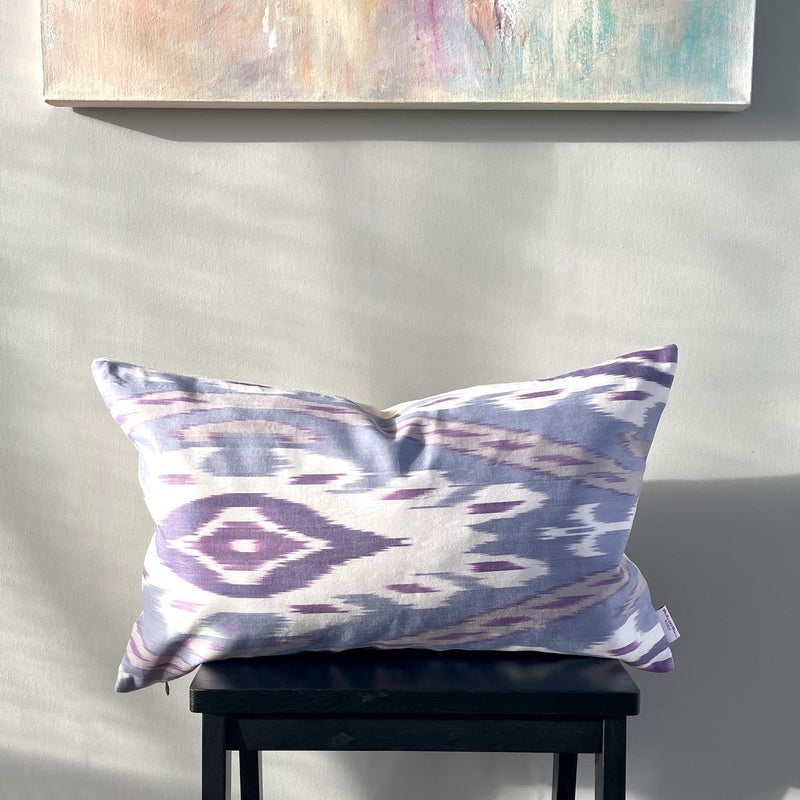  Cotton Ikat Pillow Pastel Variant No. Five | Front angle view