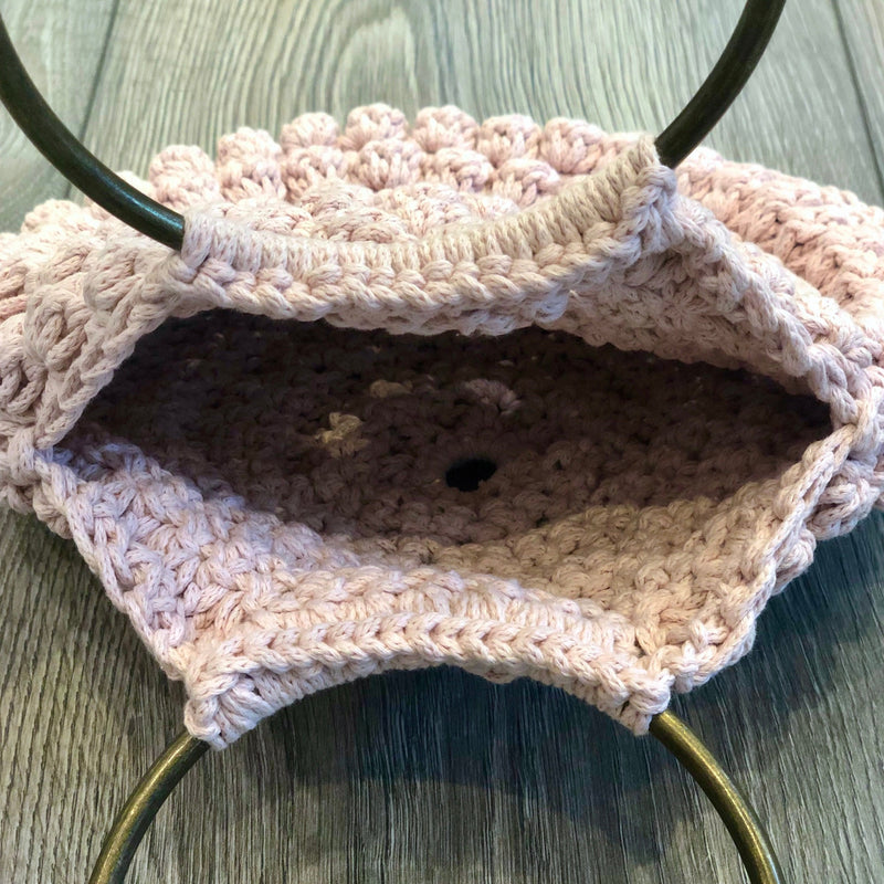 Crochet Bobble Bag Dusty Pink