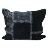 45x60 cm Patchwork Cushion Black | 18"x24" Patchwork Pillow Black