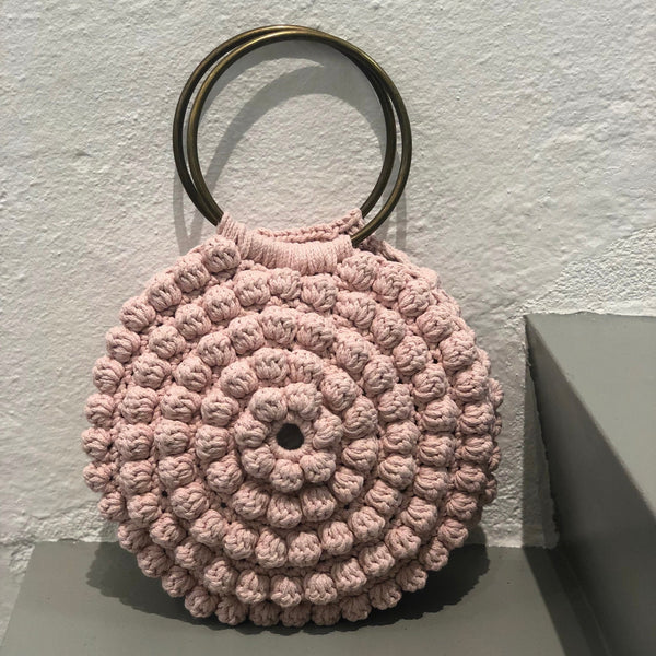 Crochet Bobble Bag Dusty Pink
