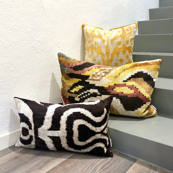 Velvet Ikat Pillow Solstice with other variants