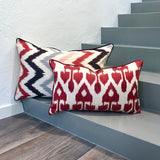Ogee-pattern Silk Ikat Pillow 