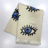 Muslin Towel Evil Eye Blue | Front view