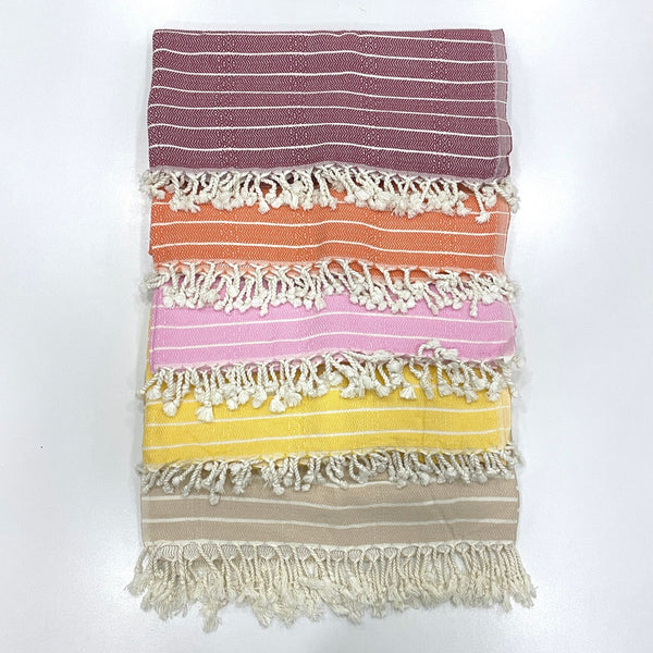 Turkish Towels Bamboo - Beige | Yellow | Pink | Orange | Burgundy Front Angle view
